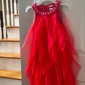 Girls Red Tahari Party Dress Size 6X